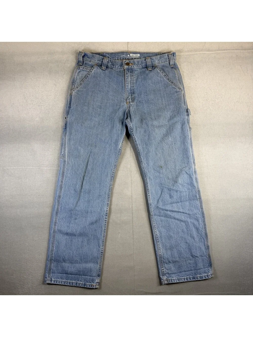 Carhartt Carpenter Jeans Mens 32x30  Blue Loose Straight Fit Light Wash Denim